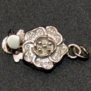 925 Sterling Silver Flower Charm Clasp Findings for Jewelry Making